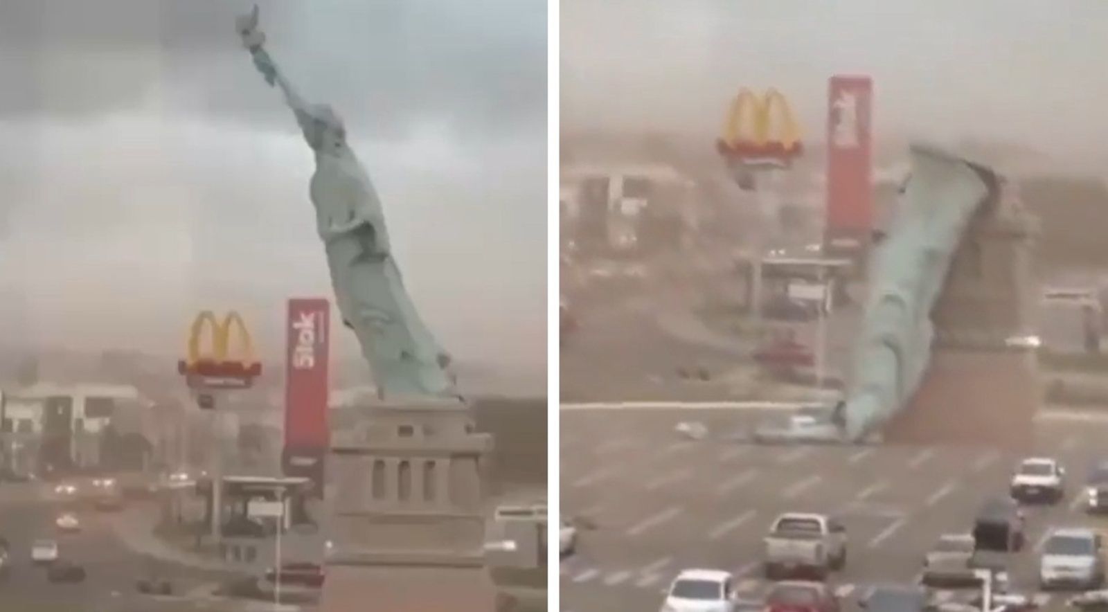 Statua Wolności w Brazylii runęła. Jest nagranie