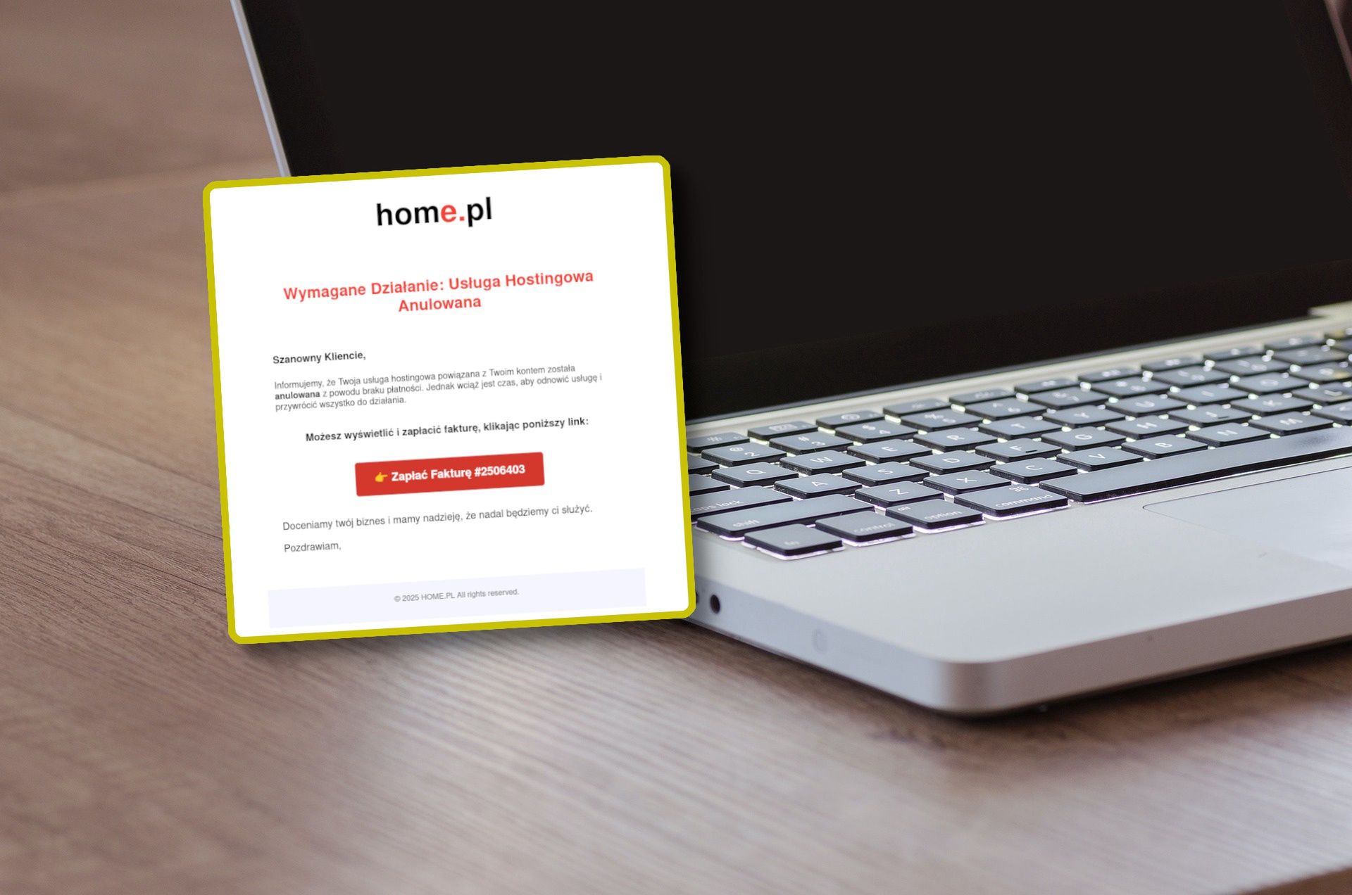 Nasz czytelnik dostał wiadomość. "Zapłać fakturę"