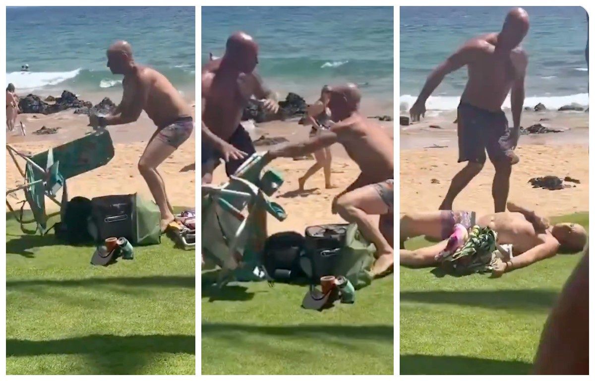 Bójka na plaży. Polityk znokautowany po próbie ataku leżakiem