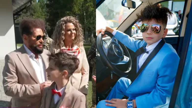 Rutkowscy świętują rocznicę komunii syna. 11-letni Krzysztof junior pochwalił się AUTAMI: "Tym jeżdżę na placu, a tym po torze"