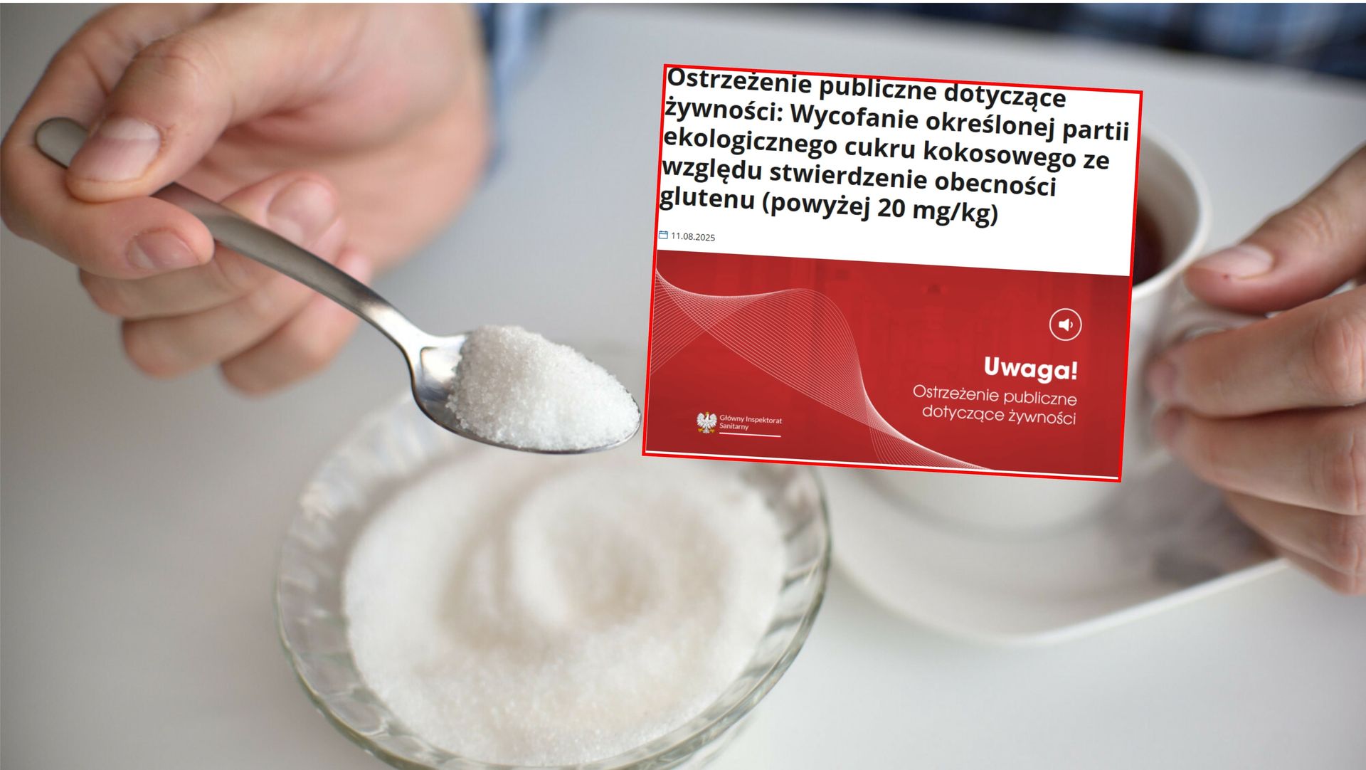 Ostrzeżenie GIS. Chodzi o partię cukru kokosowego
