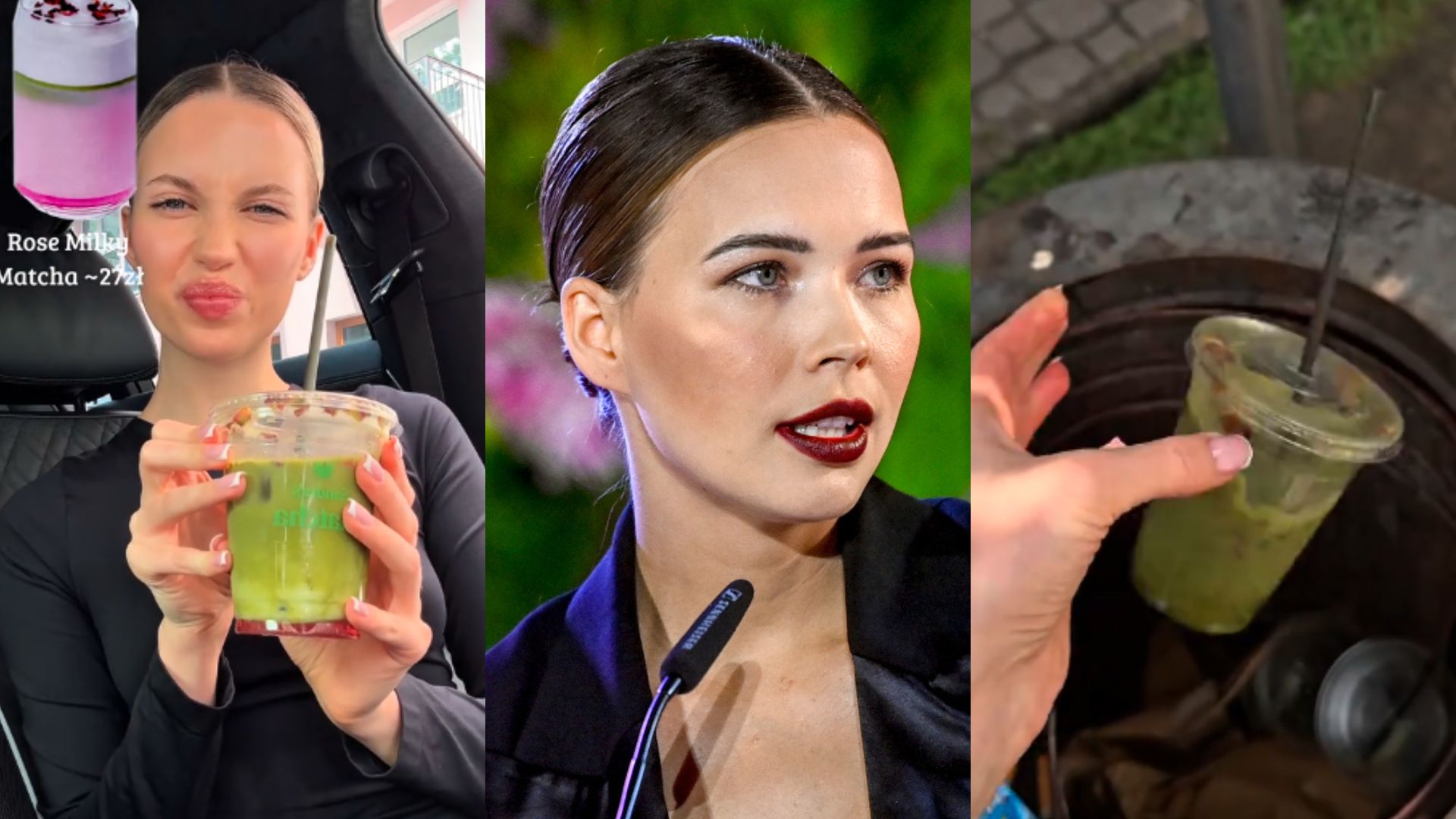 Kolejna tiktokerka napiła się matchy Sandry Kubickiej: "Ani to nie wygląda, ani nie smakuje". Po werdykcie wyrzuciła ją DO KOSZA