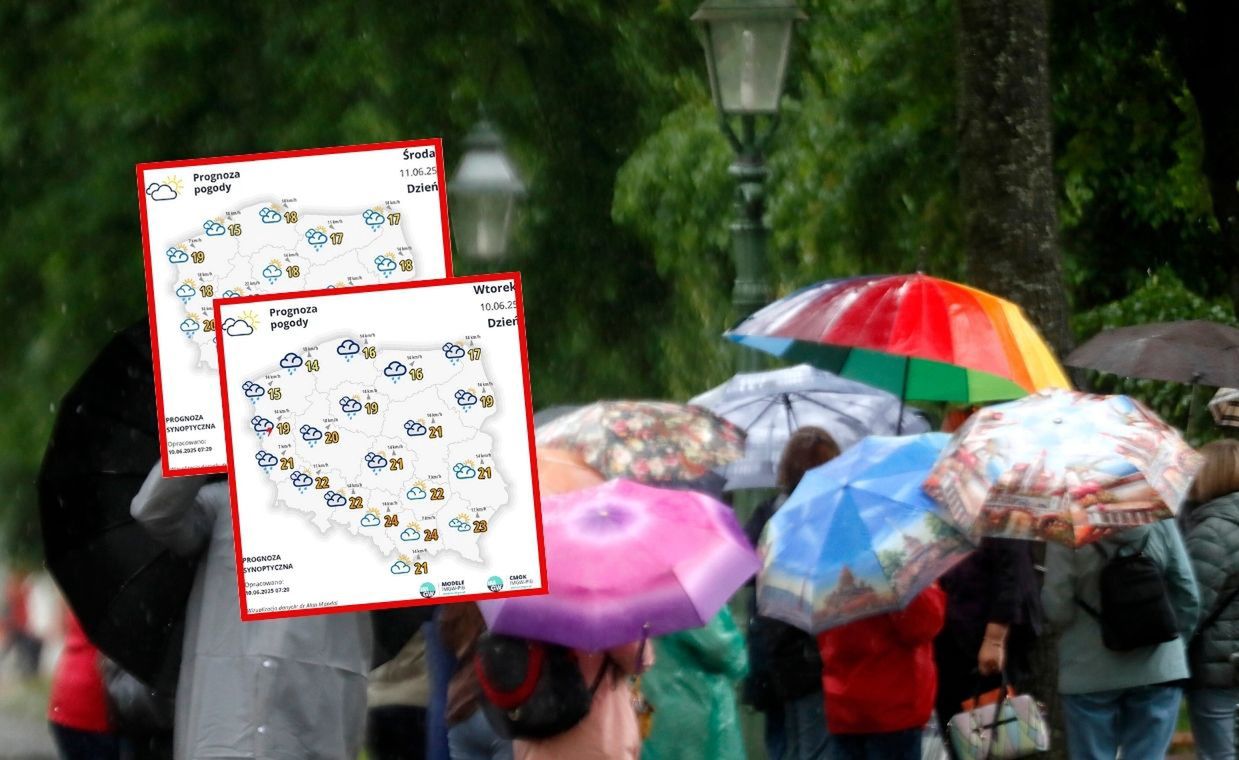 Polska podzielona pogodowo. Mogą przydać się parasole