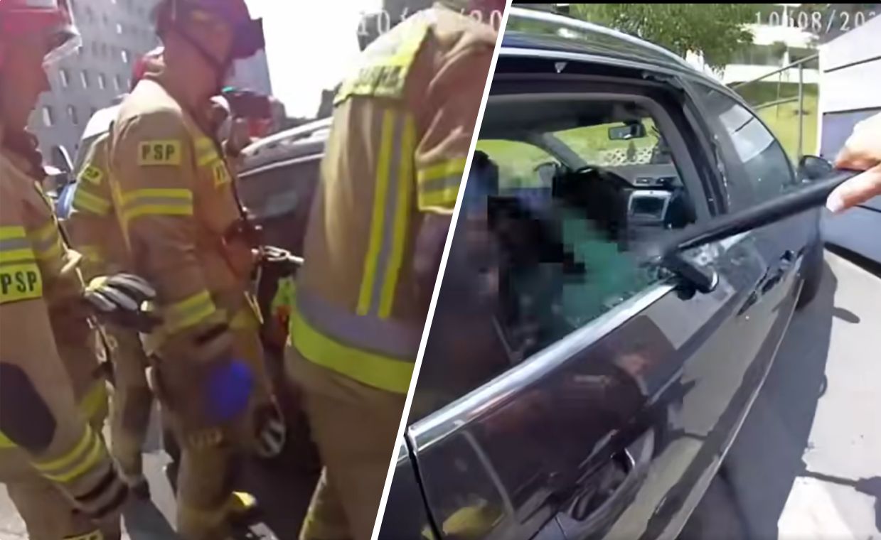 Dramatyczna akcja służb. Mężczyzna uwięziony w rozgrzanym aucie