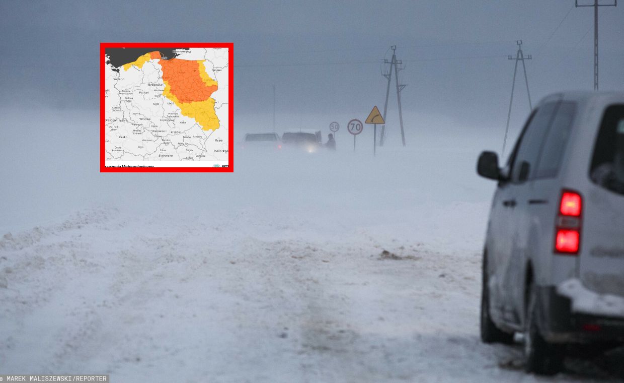 Śnieżyce w północno-wschodniej Polsce. Wiatr choćby do 100 km/h