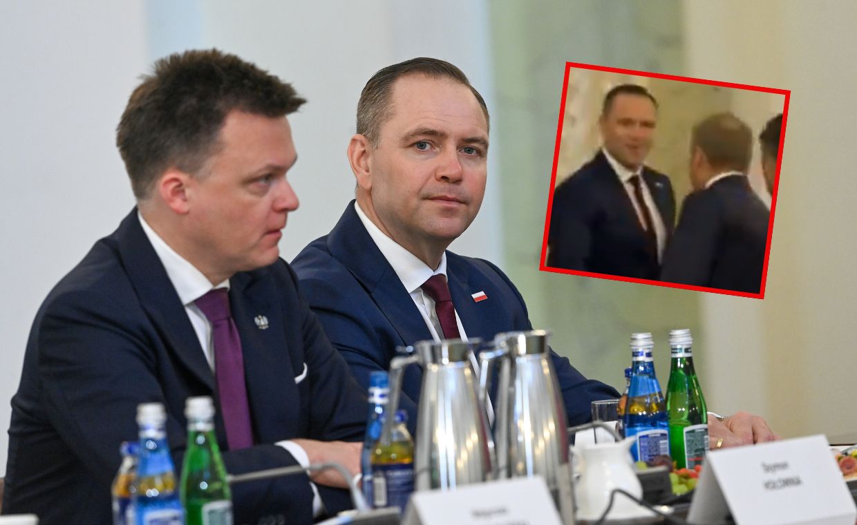Tusk i Nawrocki w jednym miejscu. Media uchwyciły moment przywitania