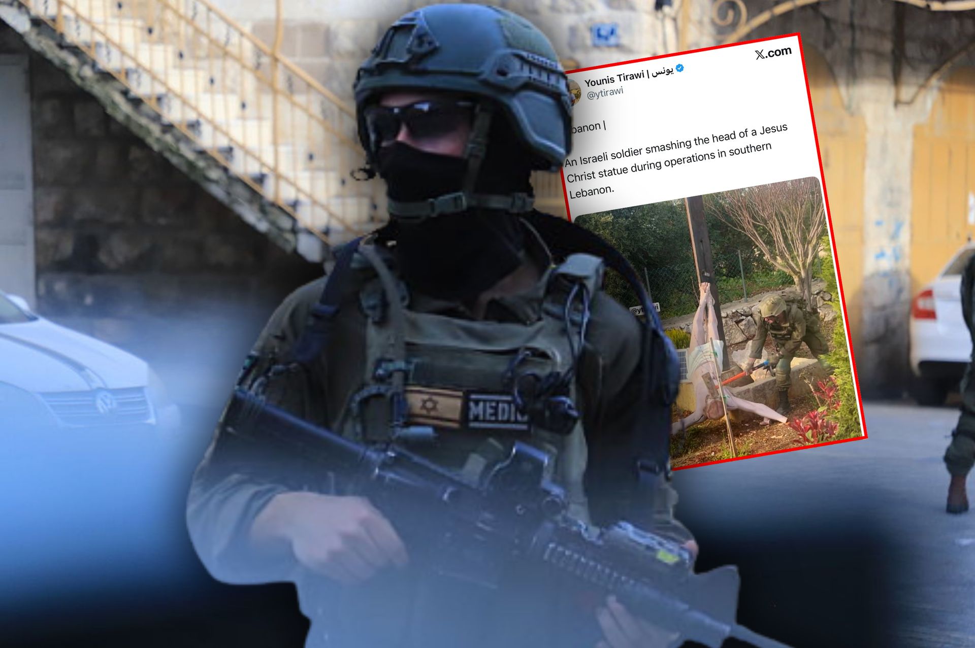 Skandal w Libanie. Żołnierz IDF niszczył figurę Chrystusa