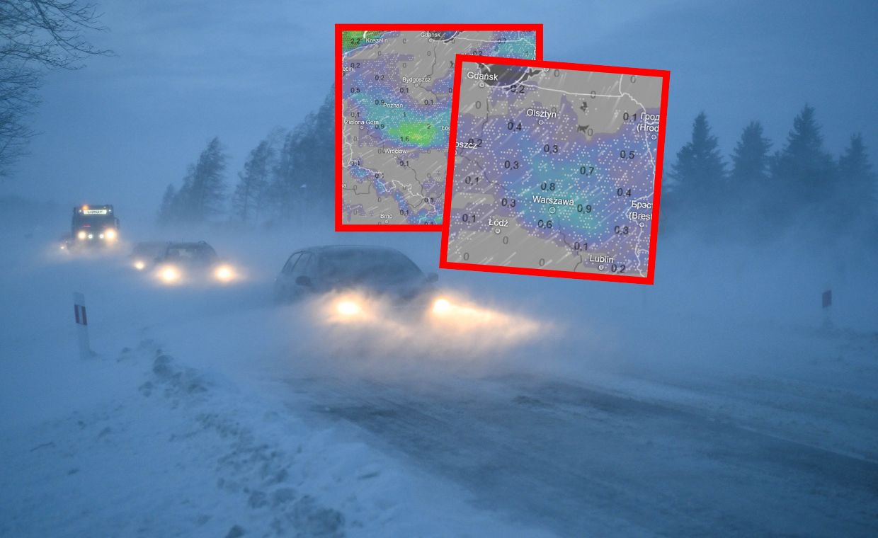 Śnieżny front przetoczy się przez Polskę. Prognoza pogody godzina po godzinie