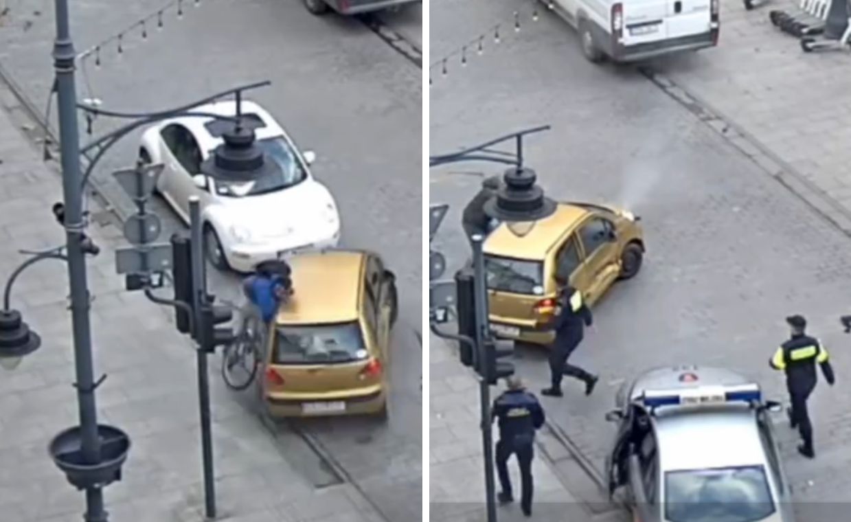 Szalona ucieczka matizem zakończona dramatycznym wypadkiem. Nagranie