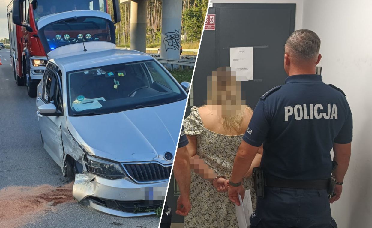 Pijana staranowała auto na S17. Dalej jechała na trzech kołach