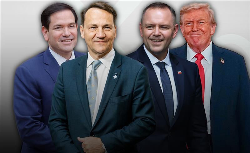 Sikorski z Rubio, Nawrocki z Trumpem. Pojedynek na spotkania "może ułatwić rozgrywanie polskich polityków"