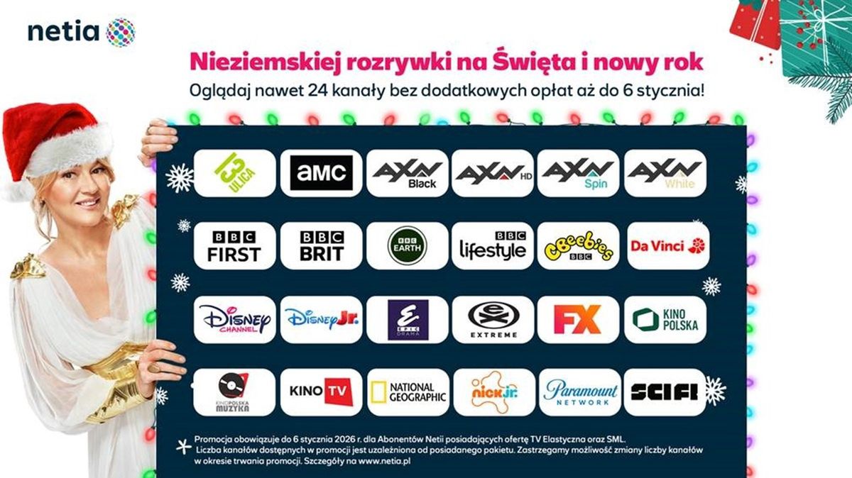 24 kanały za darmo w Netii. Świąteczna promocja