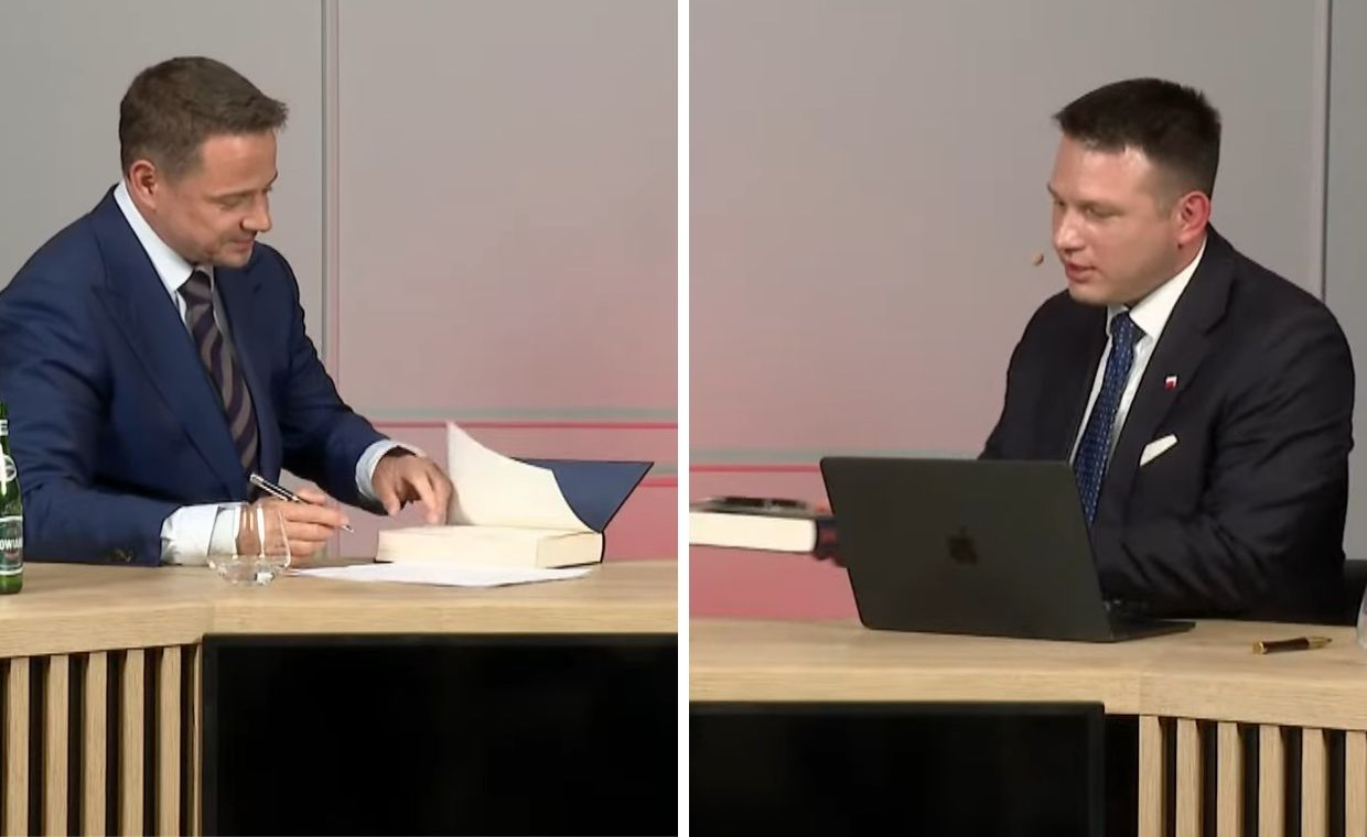 Rafał Trzaskowski podpisał książkę dla Mentzena. Zamiast postulatów