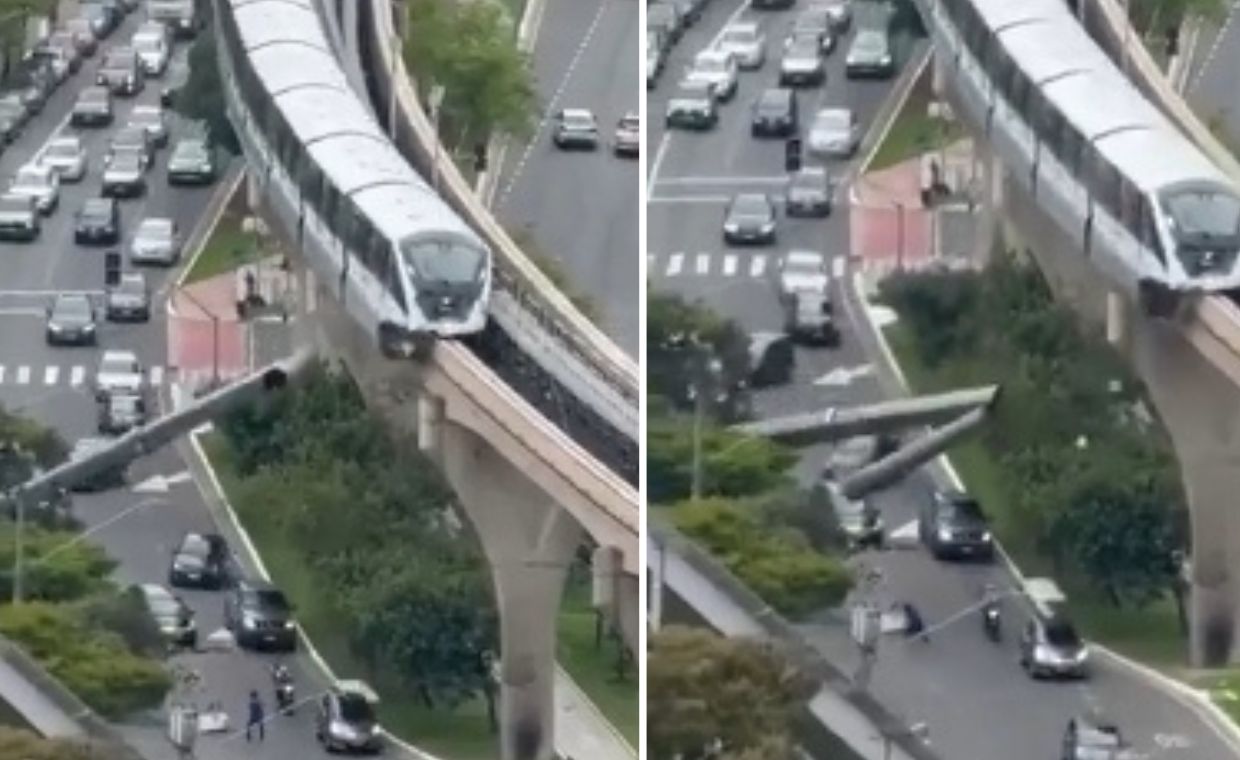 Dźwig runął na estakadę, uderzył w niego pociąg. Groza w São Paulo