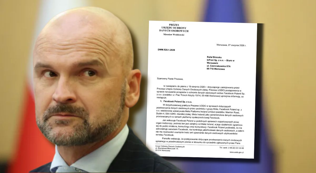 Kolejne postępowanie wobec Mety. Brzoska pokazał pismo z UODO