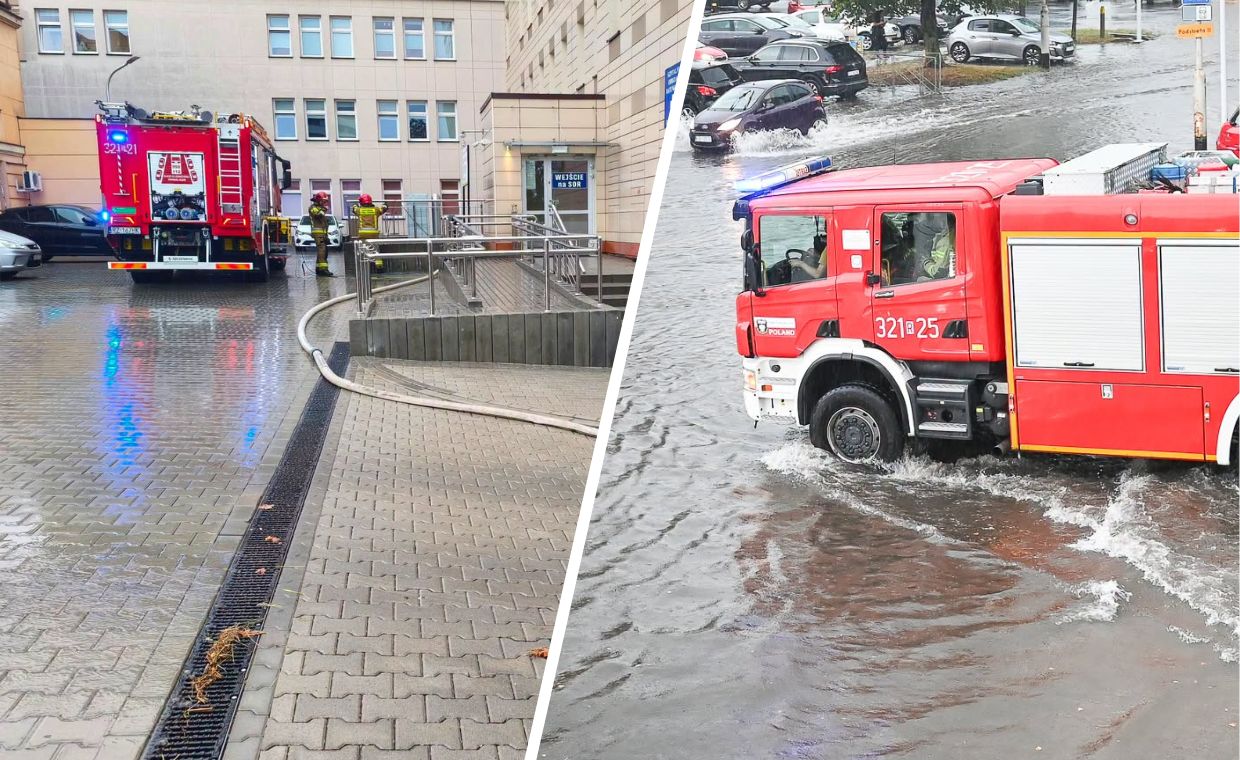Ulewy w Rzeszowie. Zalało część szpitala, wstrzymano przyjęcia