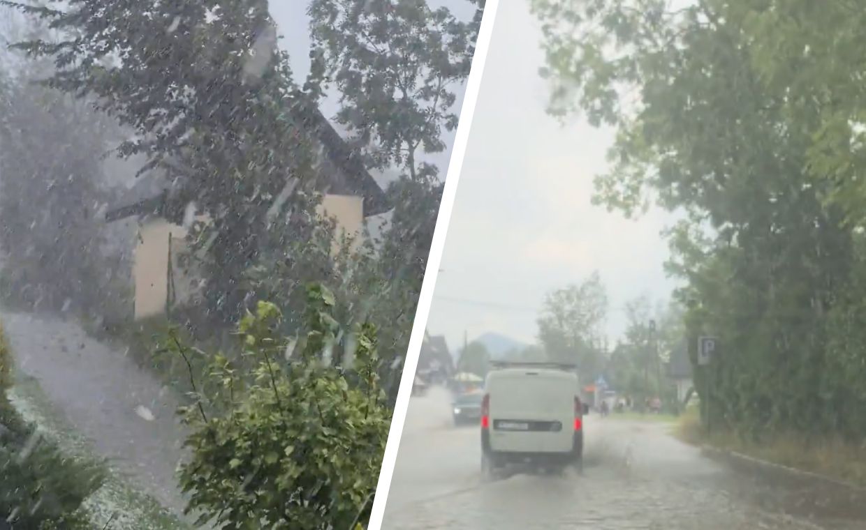 Potężne ulewy w Małopolsce. Ściana deszczu i grad