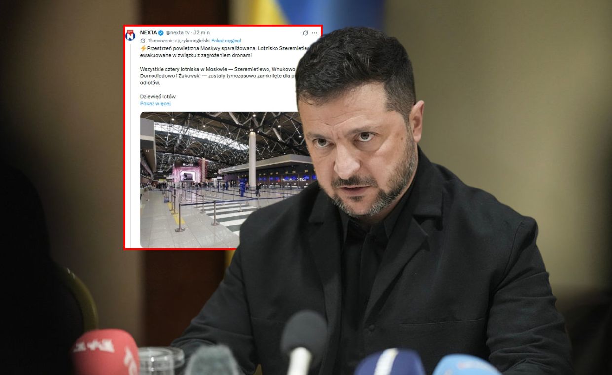 Alarm dronowy w Moskwie. Lotniska zamknięte, Ukraina zadaje cios