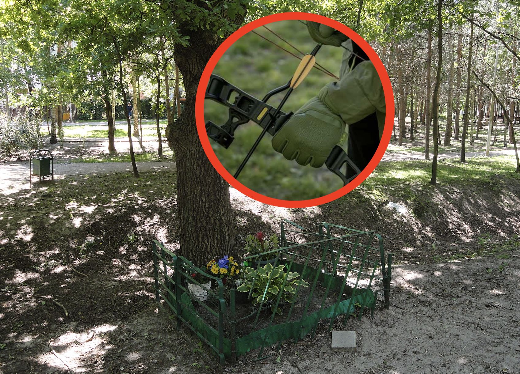 Łucznik ćwiczył w parku. Zbłąkana strzała trafiła mężczyznę