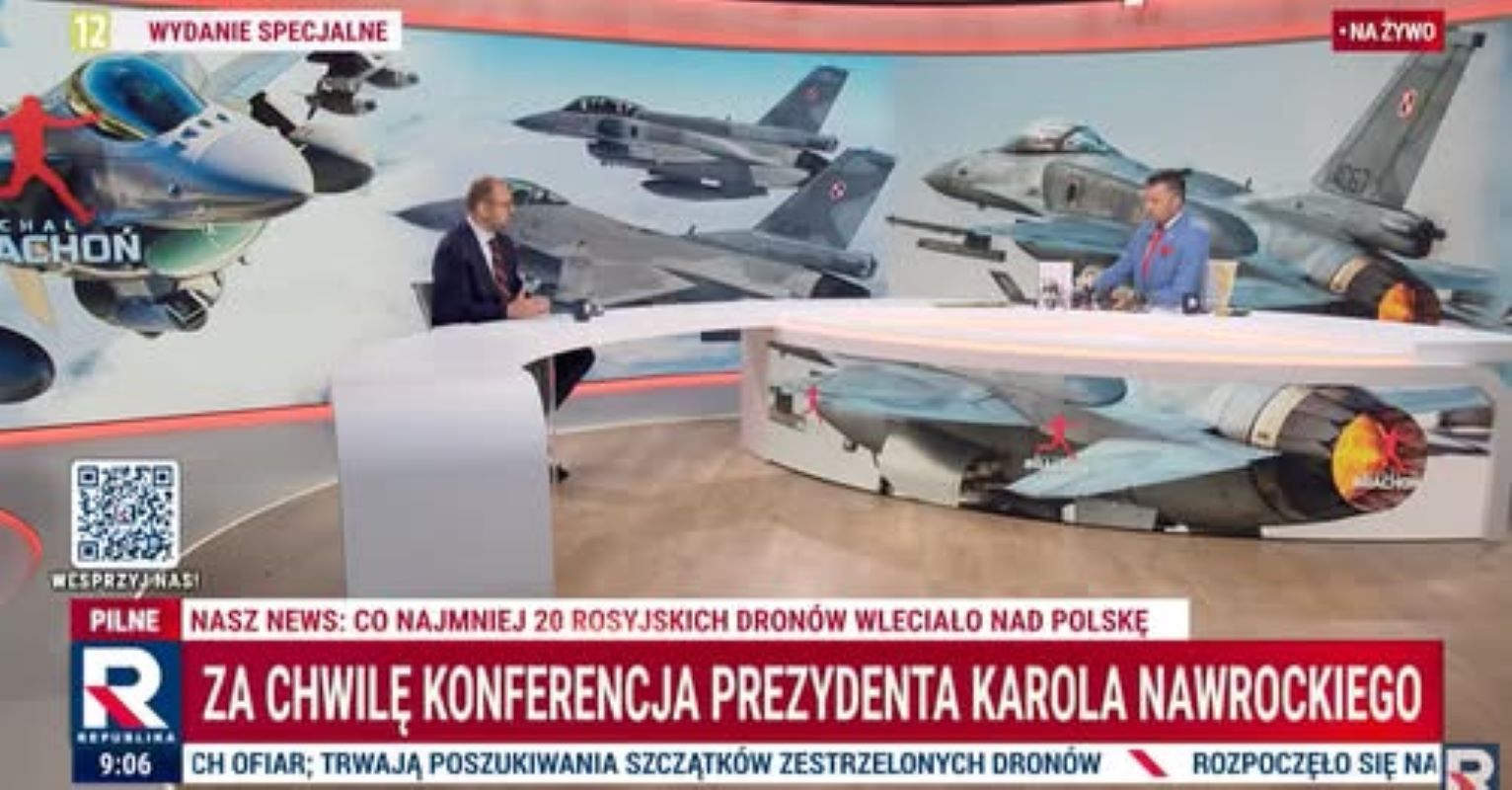 Drony nad Polską przykuły widzów do kanałów informacyjnych. Republika i TVN24 przed głównymi stacjami