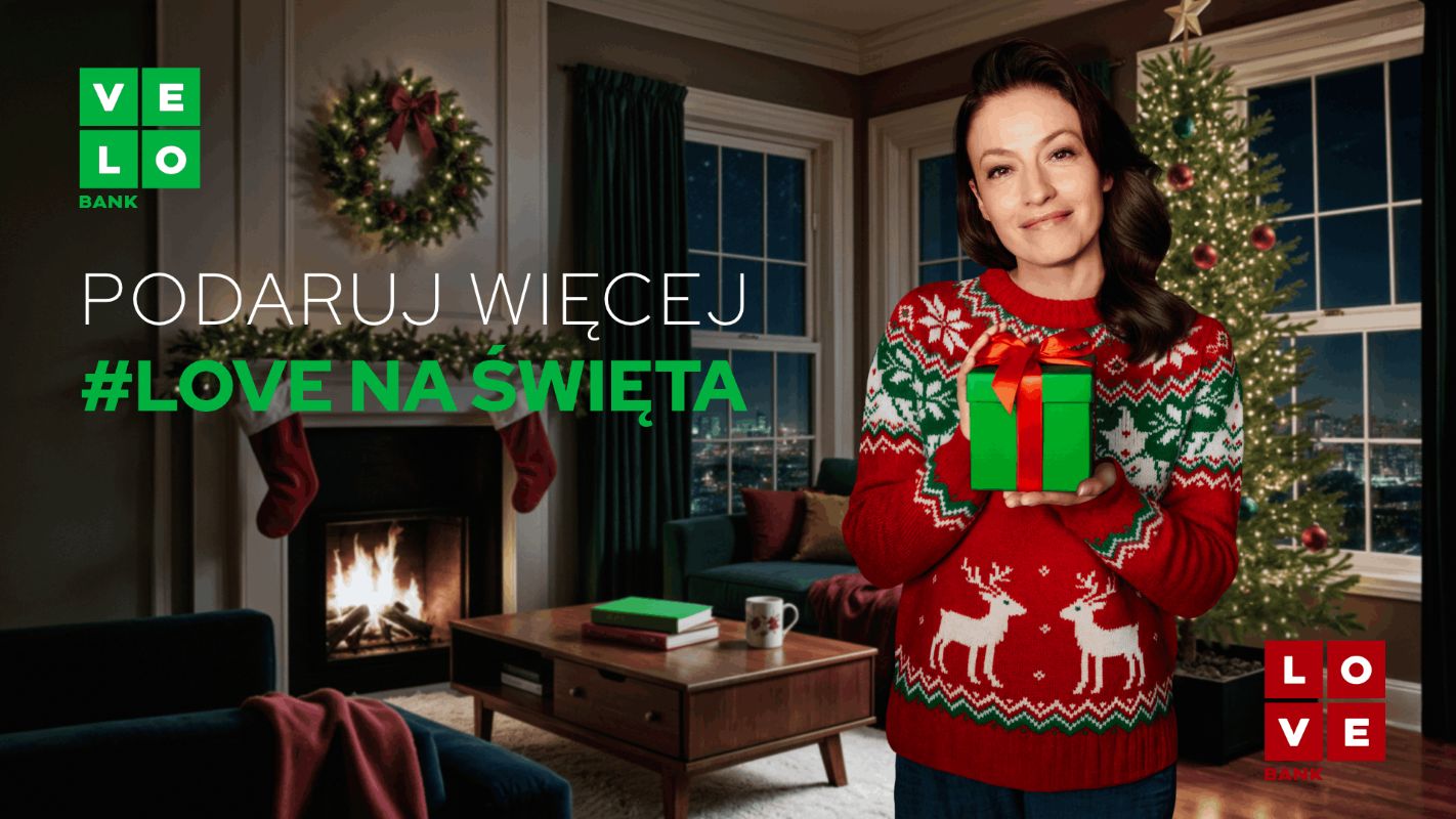 VeloBank z nową kampanią wizerunkową na święta. Twarzą Magdalena Różczka