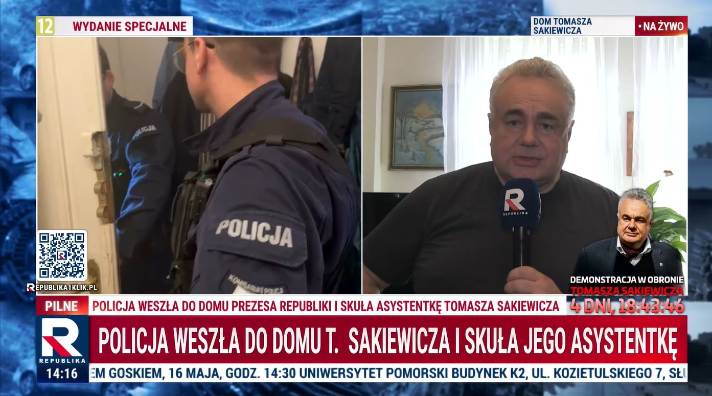 Policja w mieszkaniu prezesa Republiki. Zatrzymano asystentkę Sakiewicza