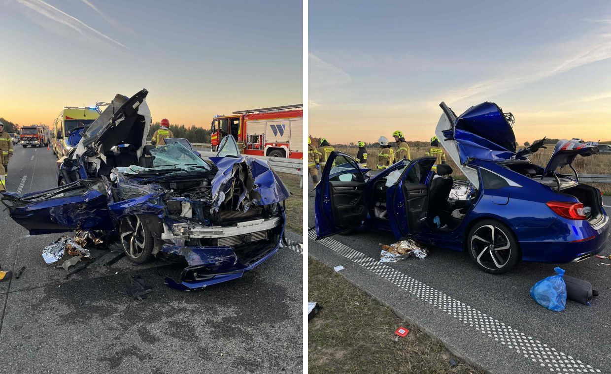 Kierowca zasnął. Z auta został złom