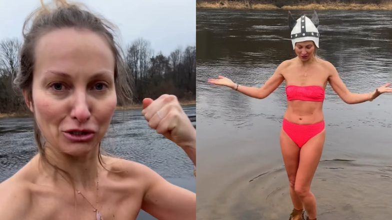 Morsująca Joanna Moro pozdrawia z lodowatej wody: "Ciało pamięta, iż jest stworzone do czegoś więcej niż ciepły koc" (WIDEO)