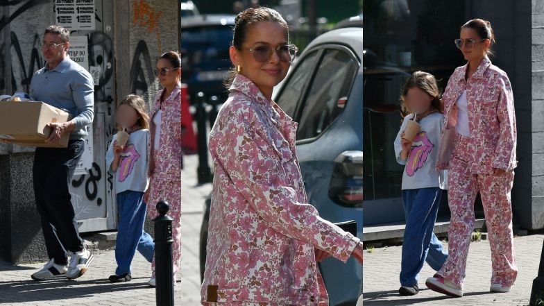 Paulina Sykut-Jeżyna spędza popołudnie z rodzinką na mieście. Mąż taszczył WIELKIE pudło, a potem wskoczyli do Mercedesa za pół miliona (ZDJĘCIA)