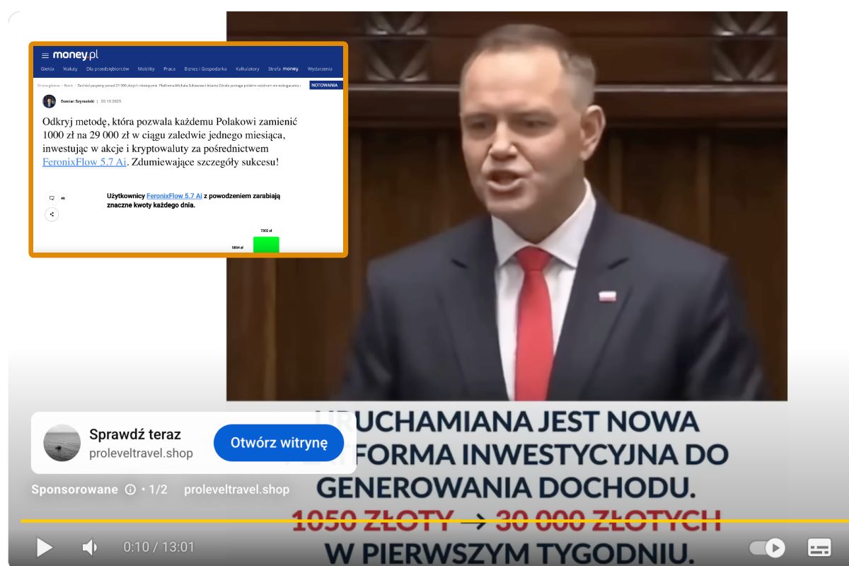 Oszustwo z wykorzystaniem Nawrockim i Money.pl. Policja nie potrafiła pomóc