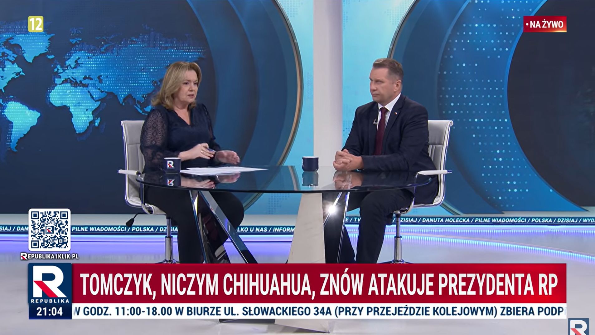 Holecka kazała zdjąć pasek informacyjny. "W Republice nie obrażamy nikogo"
