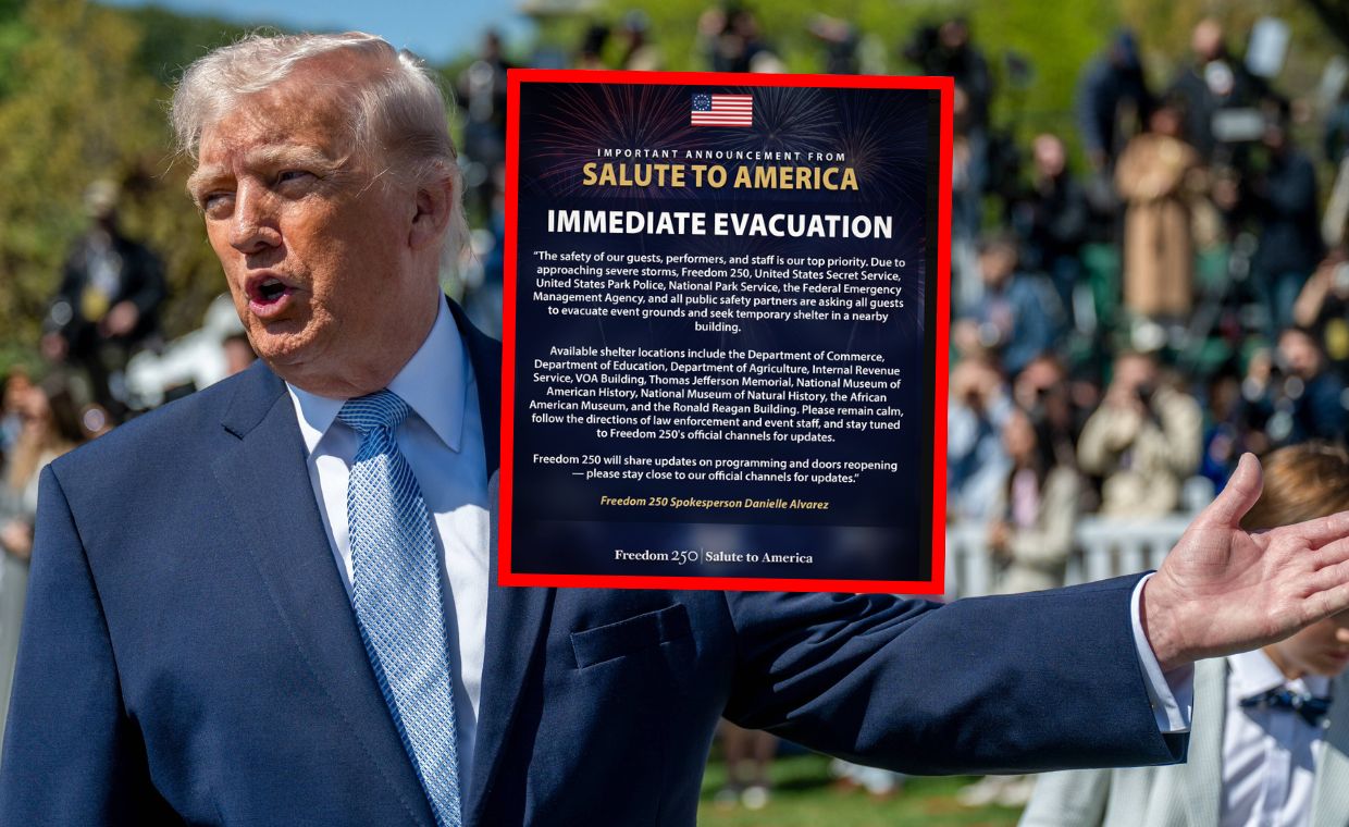 Ewakuacja przed przemówieniem Trumpa. Podano powód