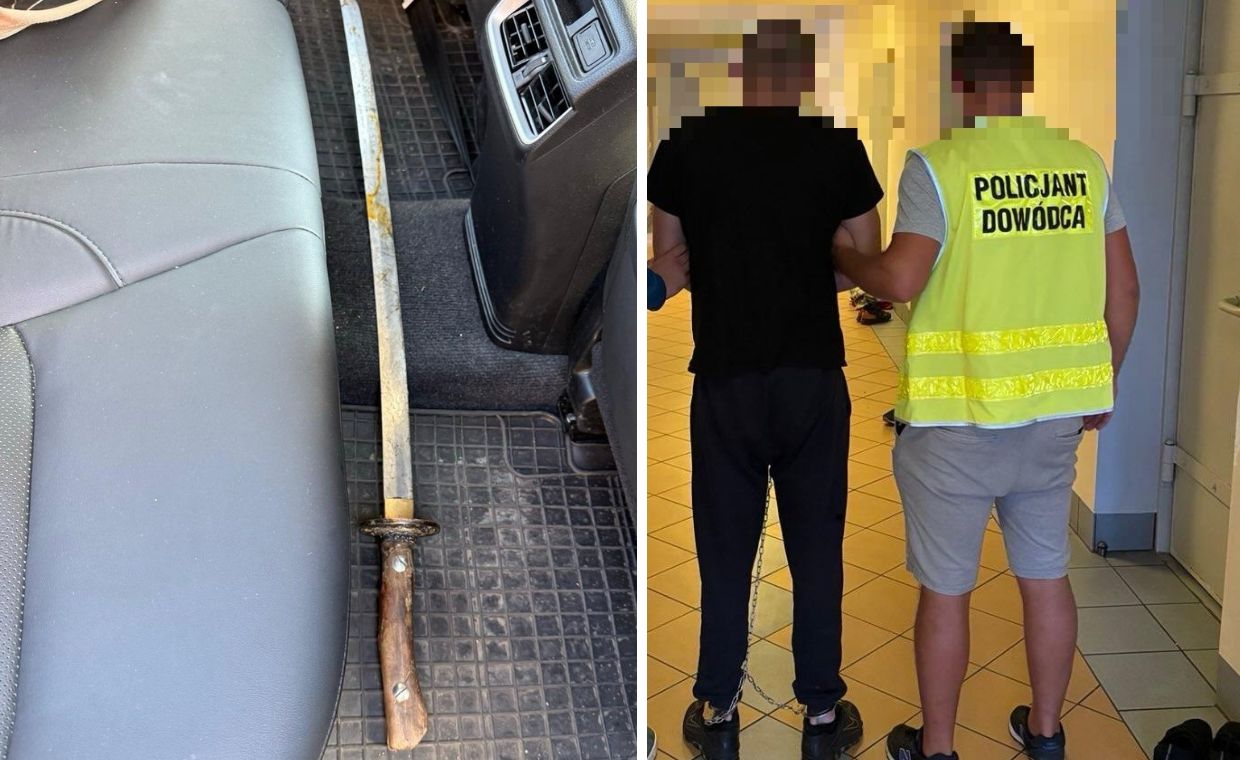 Zaatakował policjanta mieczem samurajskim. Został zatrzymany