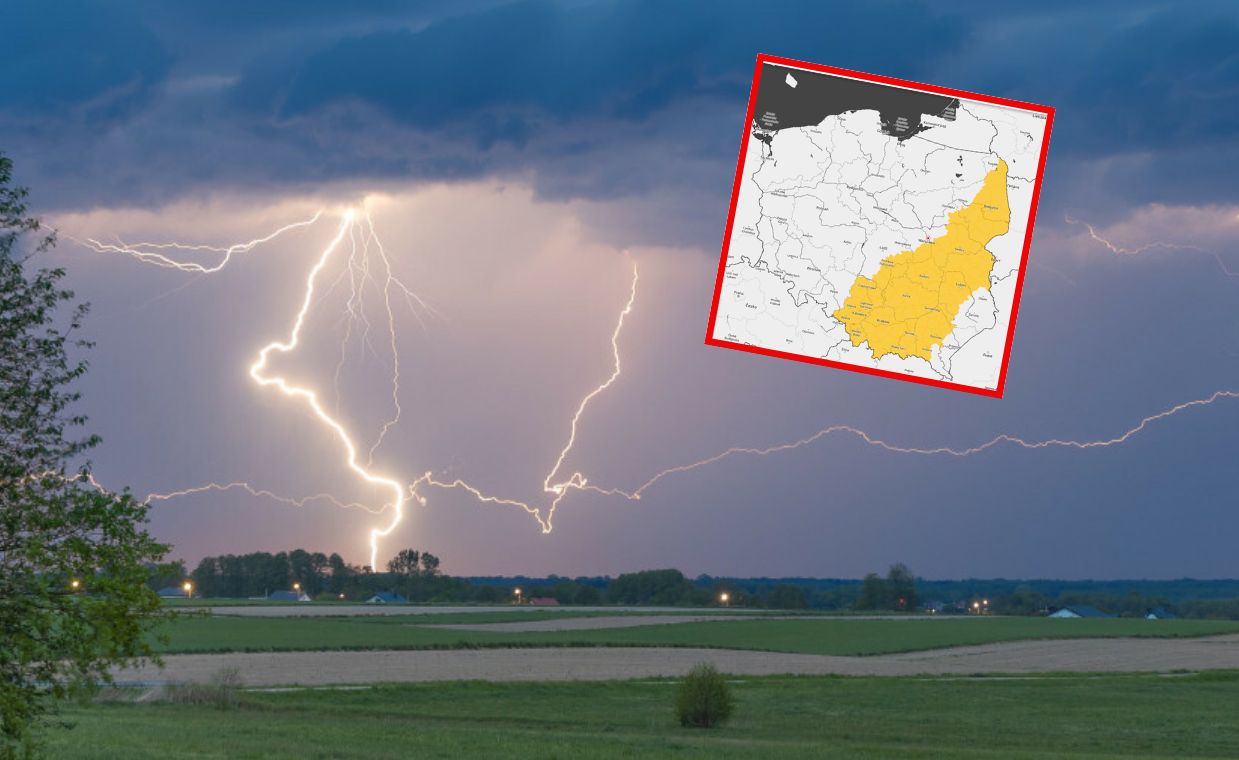 Część kraju na żółto. Tu będą burze, grzmoty, a choćby grad