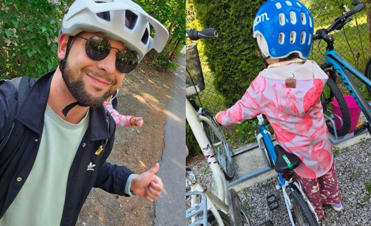 Maciej Pela relacjonuje wyprawę rowerową z córkami. W komentarzach uaktywniła się teściowa Agnieszki Kaczorowskiej