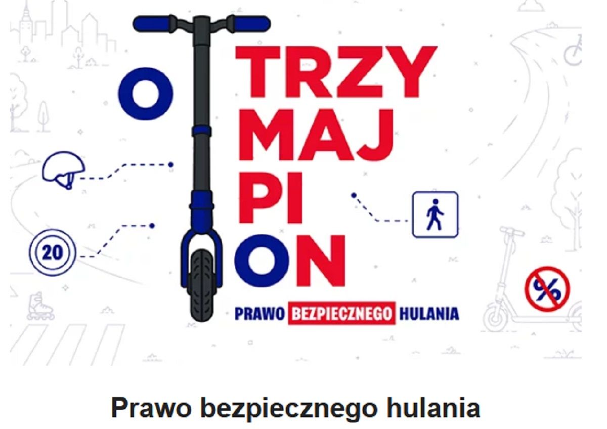 Kampania "Trzymaj Pion" uczy bezpiecznej jazdy na hulajnogach elektrycznych