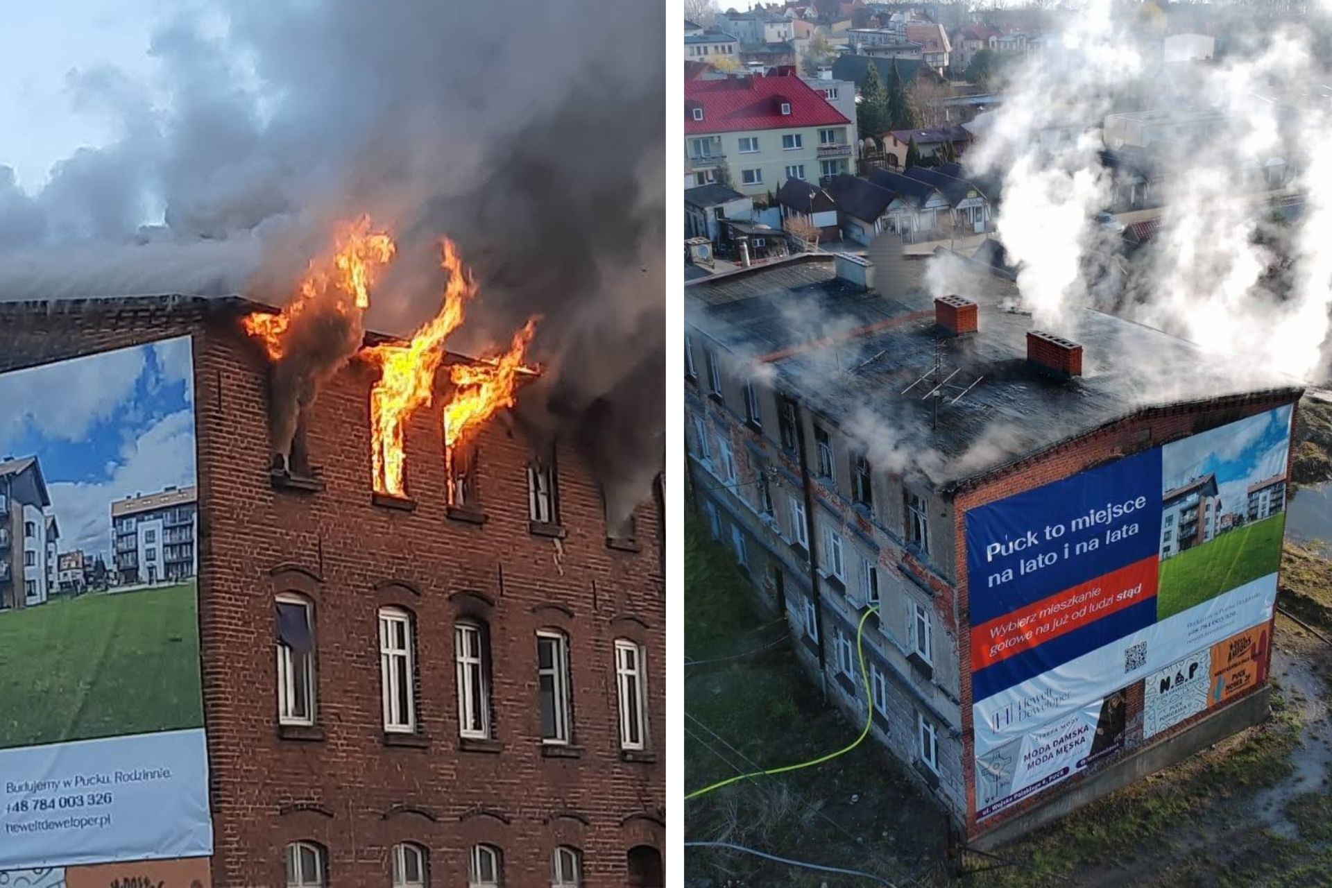 Pożar pustostanu w Pucku. Areszt dla podejrzanego o podpalenie
