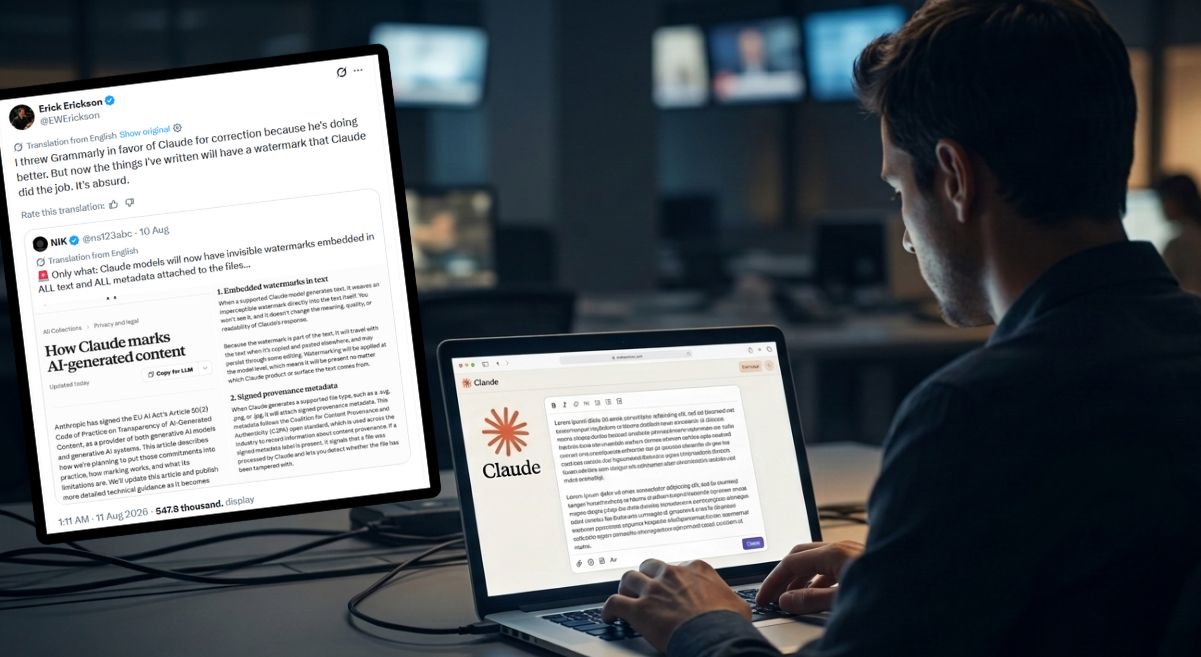 Claude będzie oznaczał teksty AI niewidzialnym watermarkiem. "Niedorzeczne"
