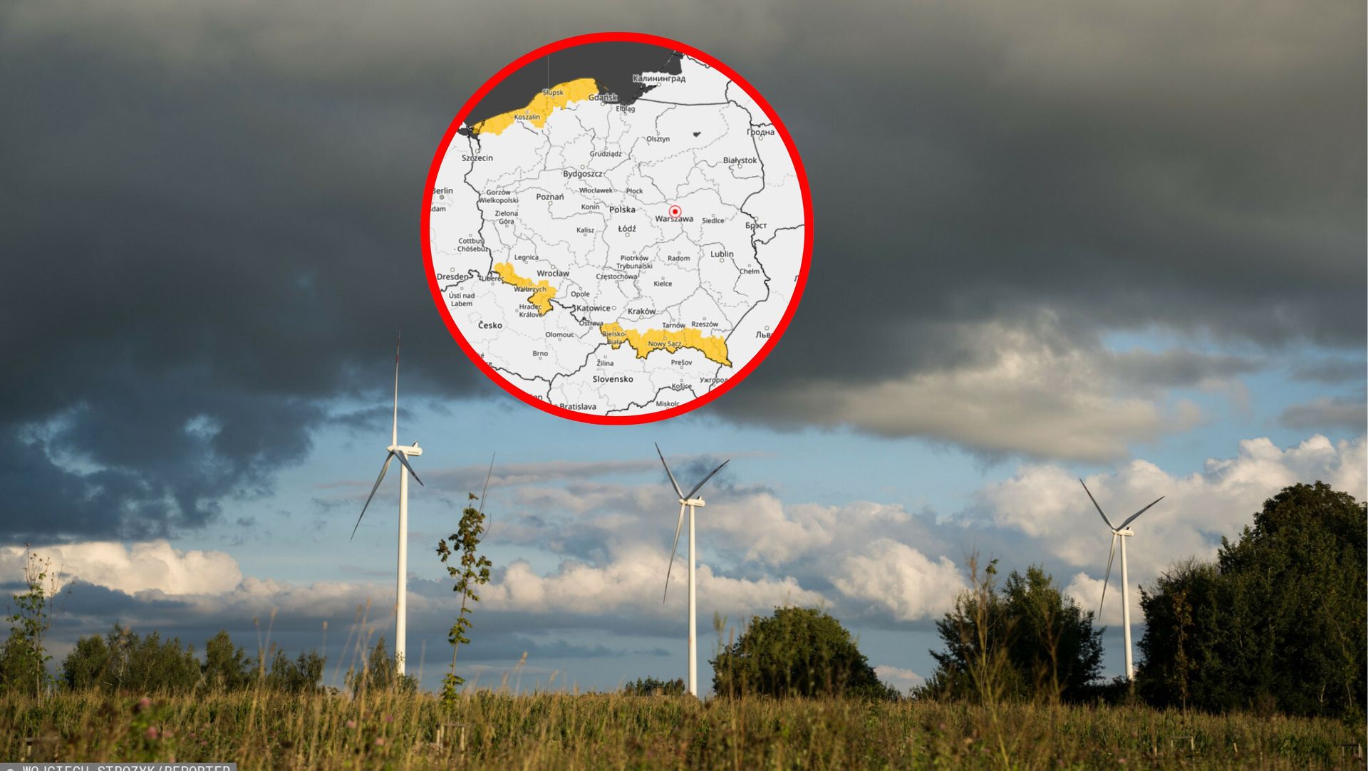 IMGW ostrzega przed silnym wiatrem w kilku województwach