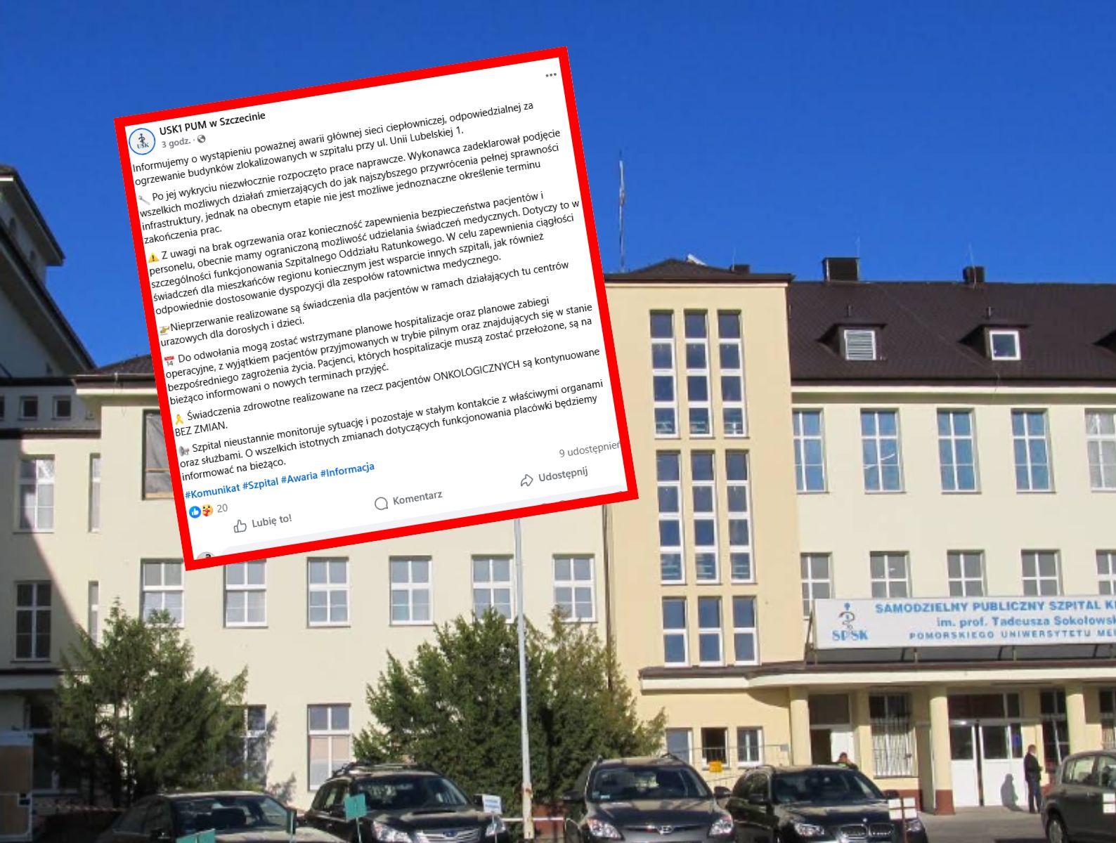 Duża awaria w Szczecinie. Szpital został bez ogrzewania