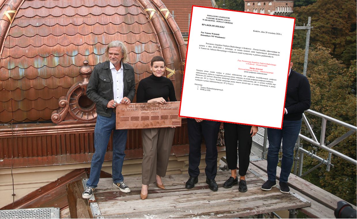 W obcasach na rusztowanie. Wiemy, co z kontrolą w krakowskim teatrze