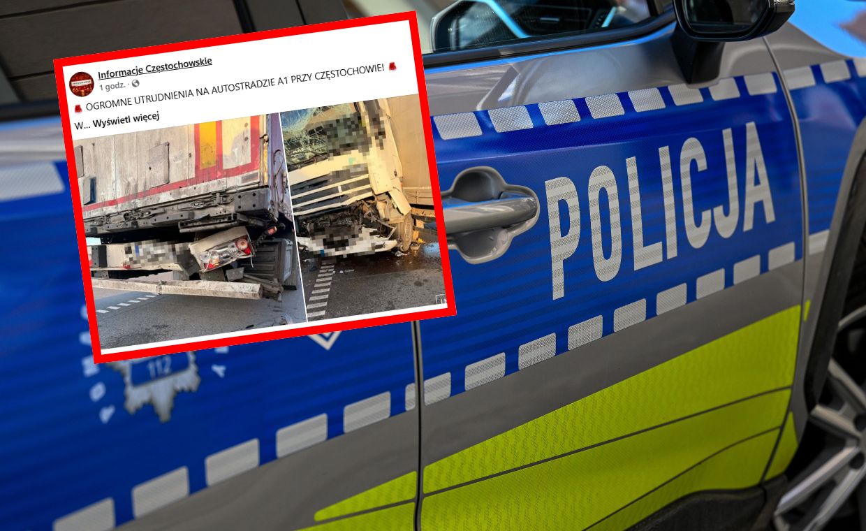 Poważny wypadek na A1. Ruch odbywa się pasem awaryjnym