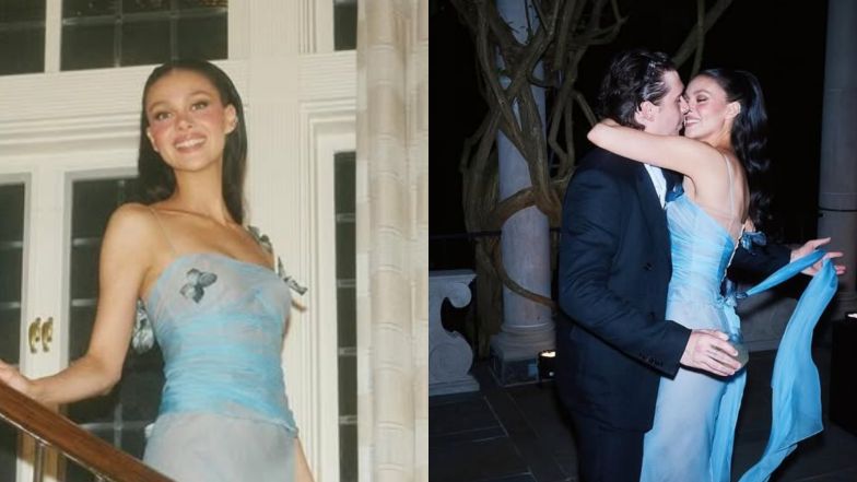 Nicola Peltz w niebieskiej sukience z motylkiem ROBI WRAŻENIE na after-party po odnowieniu przysięgi małżeńskiej z Brooklynem Beckhamem