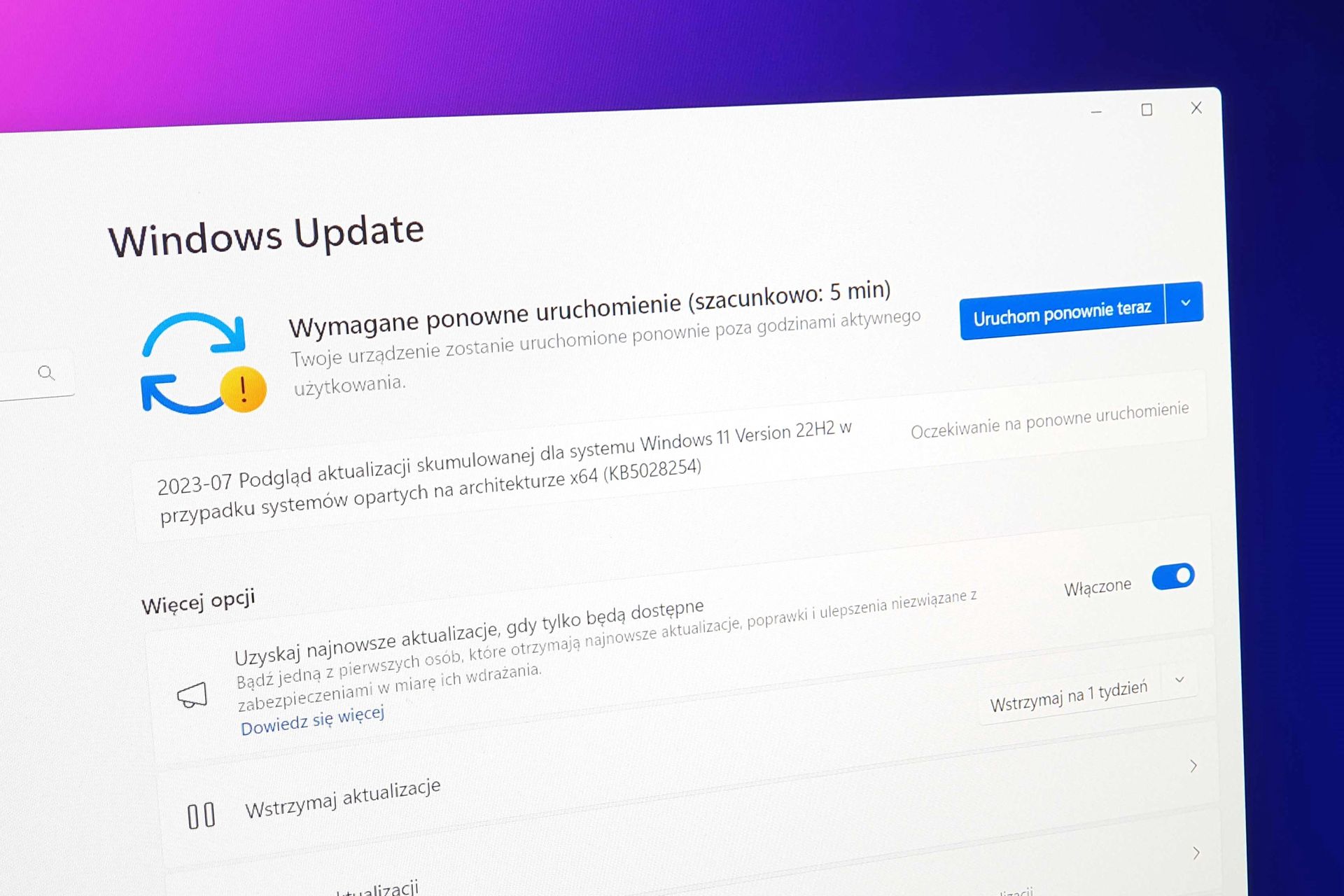 Windows Update. Jest nowa aktualizacja