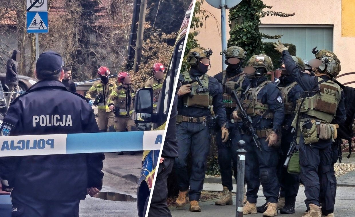 Zabarykadował się w domu, wszedł na dach. Są zdjęcia