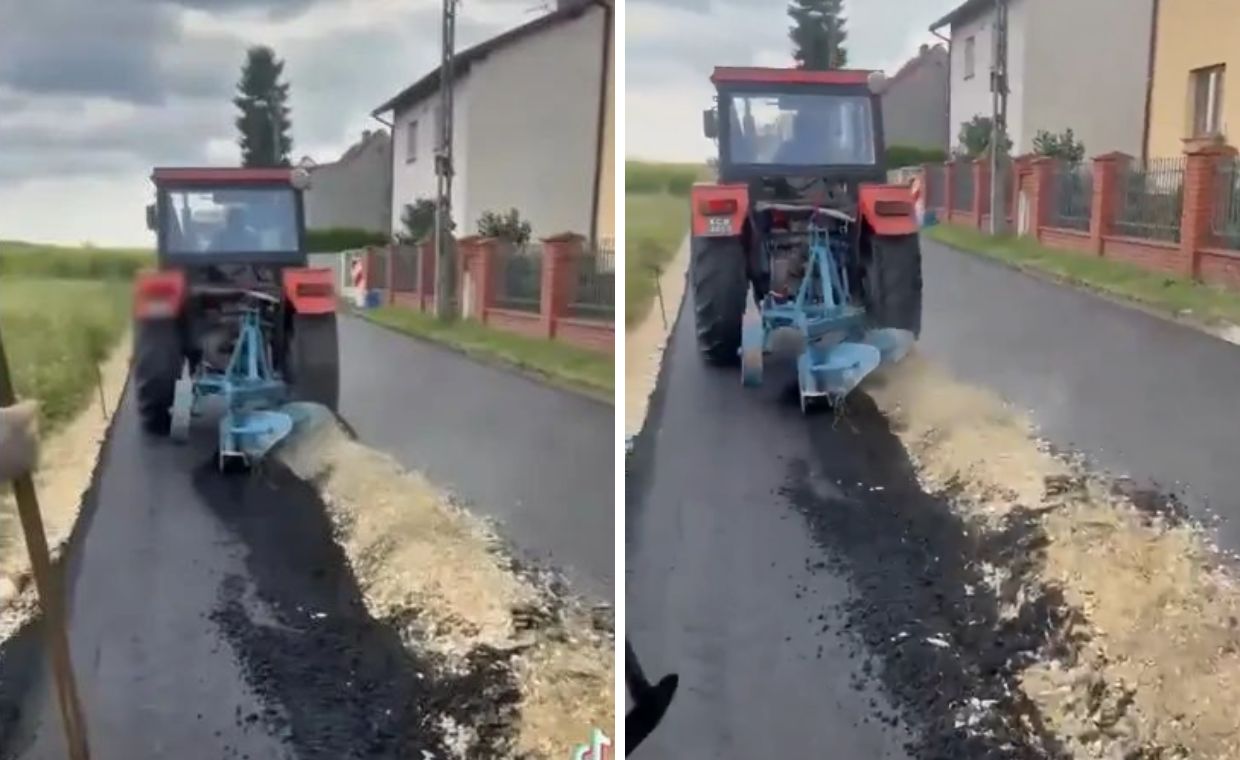 Rolnik z Gliwic przyznaje, iż zniszczył asfalt. "To moja własność"