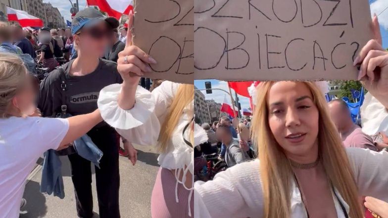 Marianna Schreiber pojawiła się na Wielkim Marszu Patriotów. "Pani zaczęła mnie SZARPAĆ"