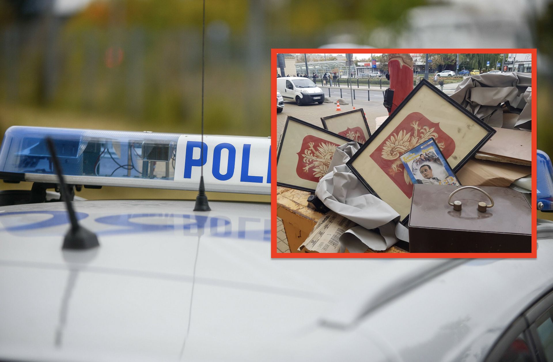 Godła w kontenerze przed biurem RPO. Policja sprawdzi zdjęcia