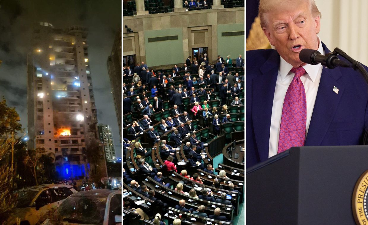 Eskalacja konfliktu Izrael - Iran, nowy sondaż partyjny, majątek Trumpa. Co wydarzyło się w weekend?