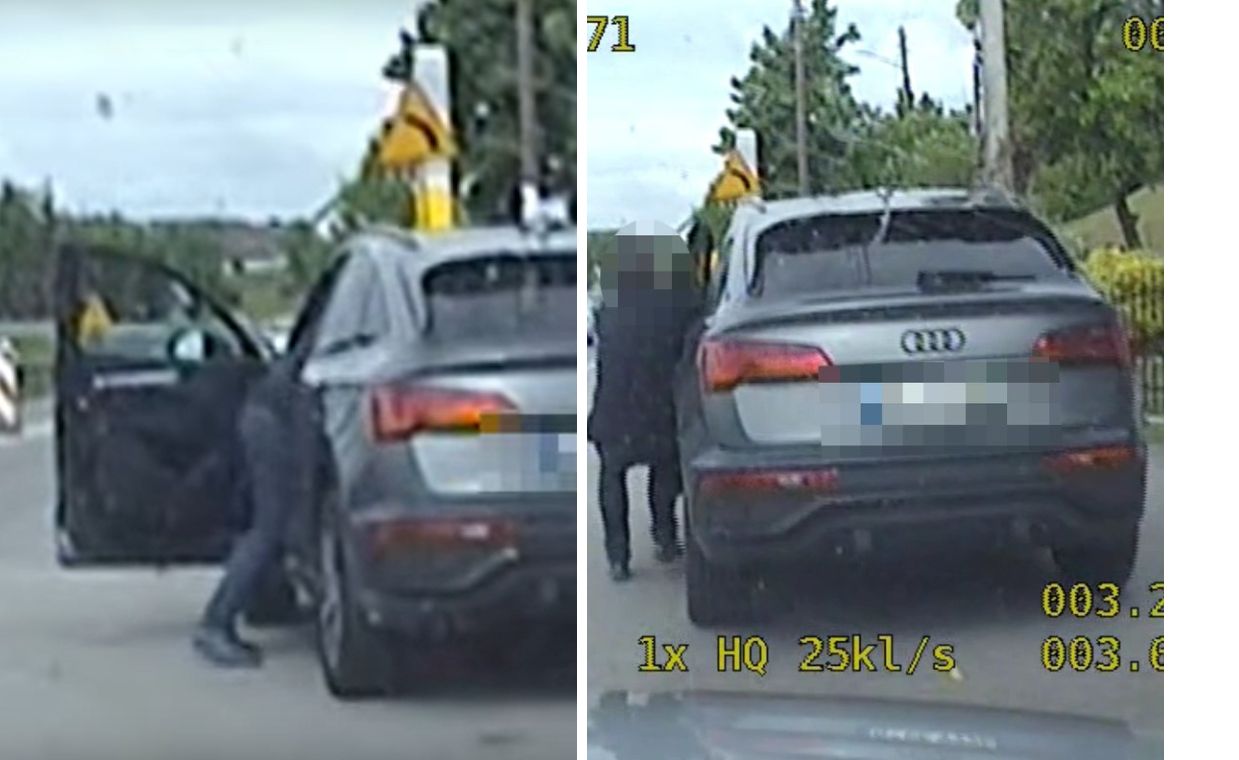 Auto "uciekło" kierowcy. Kuriozalne sceny na oczach policjantów